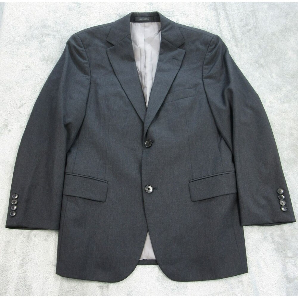 Hugo Boss Sport Coat Blazer Men's Size 36 S Jacket Charcoal Gray Virgin Wool